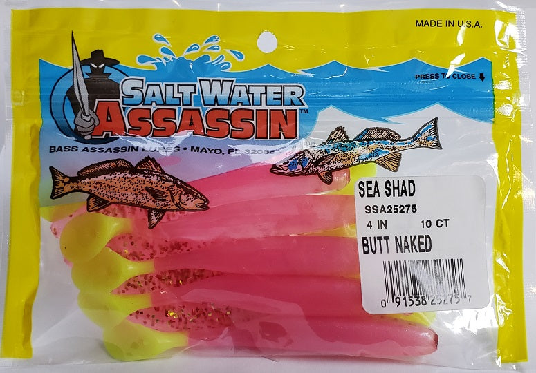 SaltWater Assassin Sea Shad Butt Naked 4" 10pk SaltWater Assassin Sea Shad Butt Naked 4" 10pk