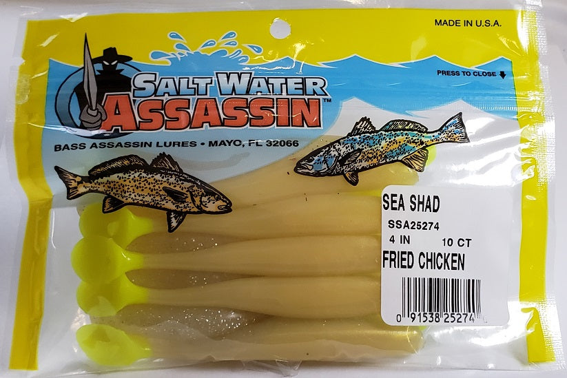 SaltWater Assassin Sea Shad Fried Chicken 4" 10pk SaltWater Assassin Sea Shad Fried Chicken 4" 10pk