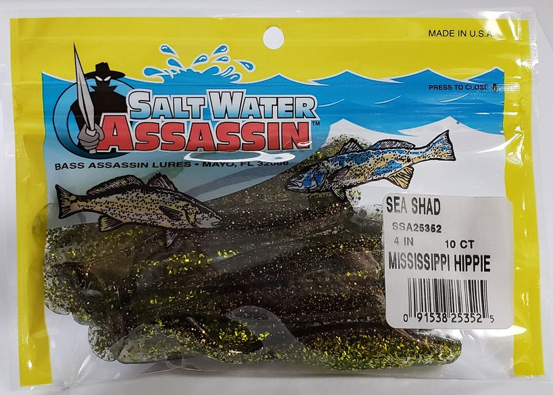 SaltWater Assassin 4in Sea Shad Mississippi Hippie 10ct SSA25352
