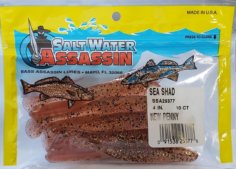 SaltWater Assassin Sea Shad New Penny 4in 10ct