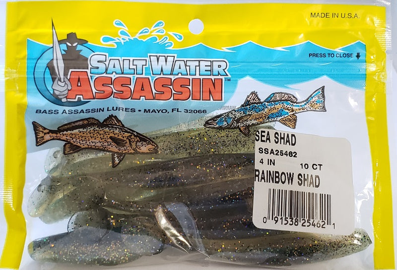 SaltWater Assassin Sea Shad Rainbow Shad 4in 10ct