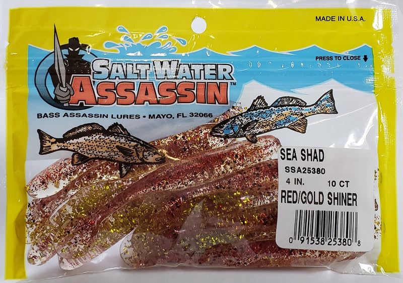 SaltWater Assassin Sea Shad Red/Gold Shiner