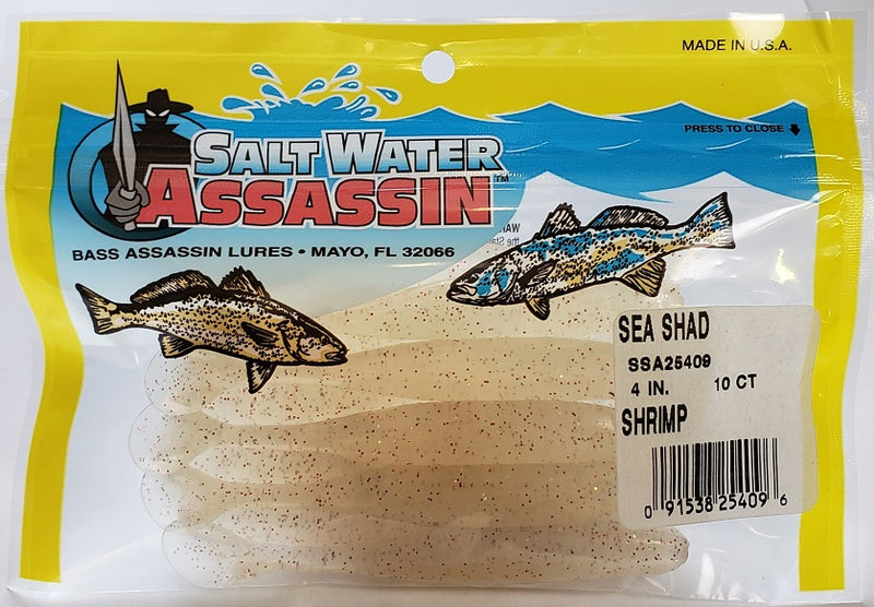 Bass Assassin 4 inch Sea Shad - Shrimp