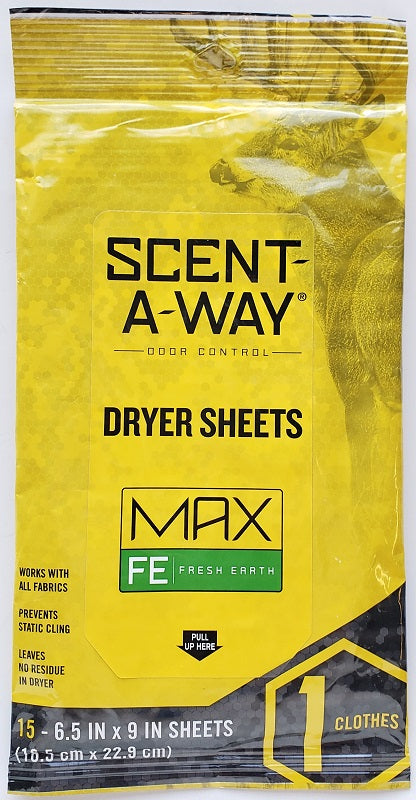 Scent-A-Way Max Dryer Sheets Fresh Earth 07708