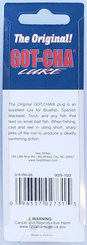 Sea Striker Got-Cha Lure Mylar Minnow 3 in. 1 oz. G151RH-SS