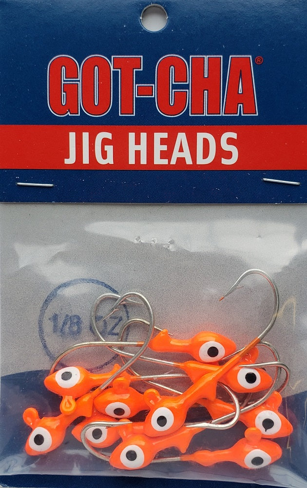 Sea Striker Got-Cha Orange Jig Heads 1/8oz 10pk HSWG18-8