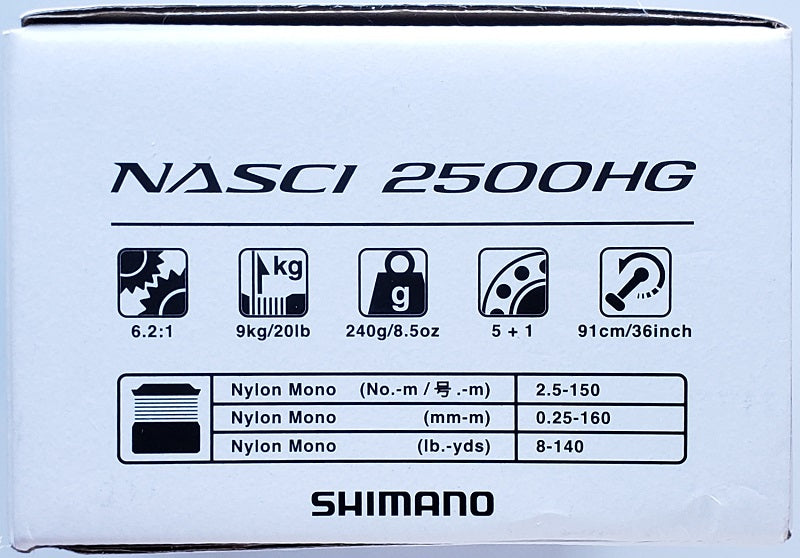 Shimano Nasci 2500HG Spinning Reel NAS2500HGFC