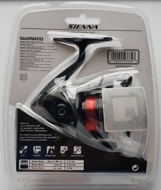 Shimano Sienna 2500HG Spinning Reel SN2500HGFGC