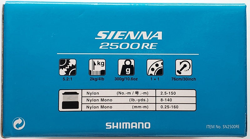 Shimano Sienna 2500RE Spinning Reel SN2500RE