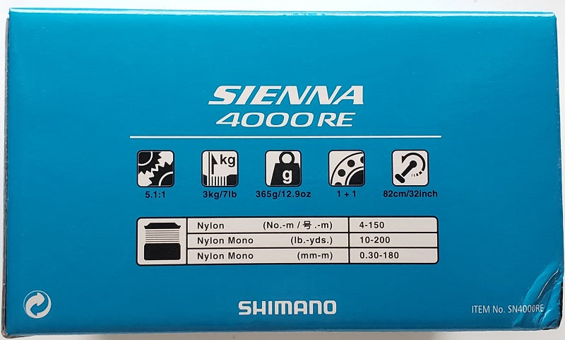 Shimano SN4000RE Sienna RE Spinning Reel Shimano SN4000RE Sienna RE Spinning Reel
