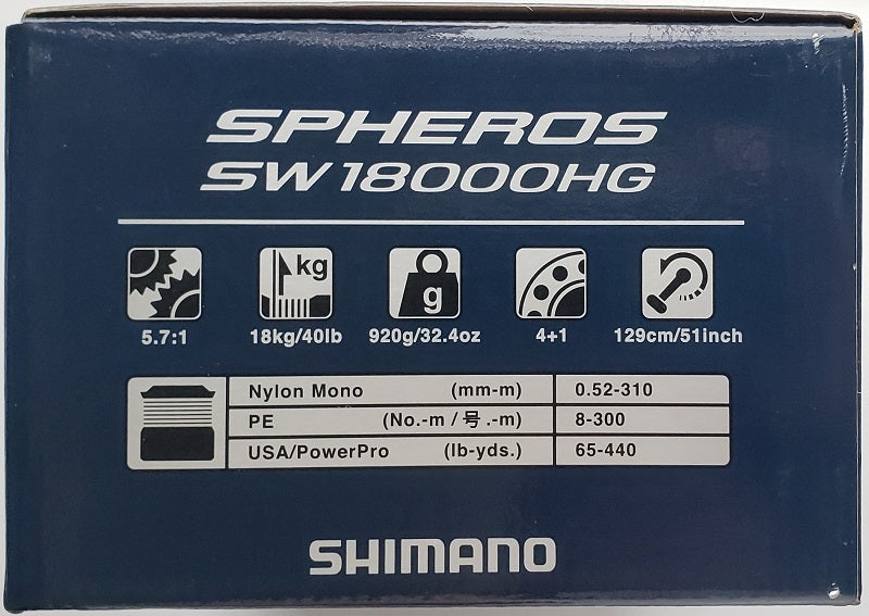 Shimano Spheros SW 18000HG Spinning Reel SPSW18000HGA