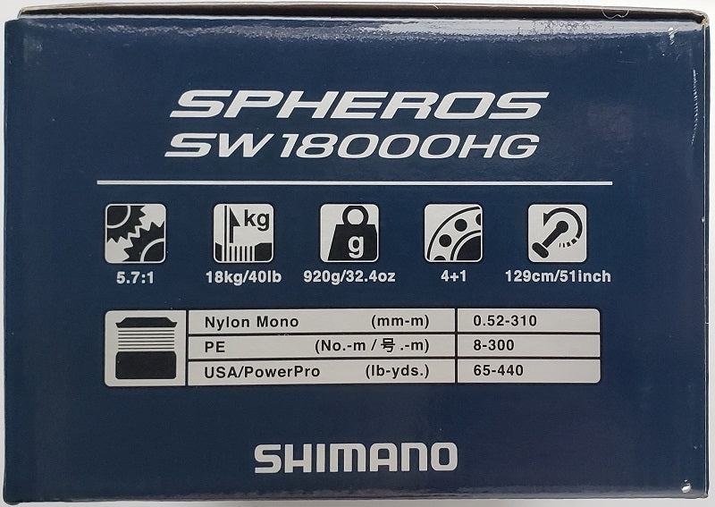 Shimano Spheros SW 18000HG Spinning Reel SPSW18000HGA