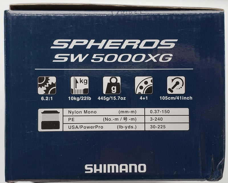 Shimano Spheros SW 5000XG Spinning Reel SPSW5000XGA Shimano Spheros SW 5000XG Spinning Reel SPSW5000XGA