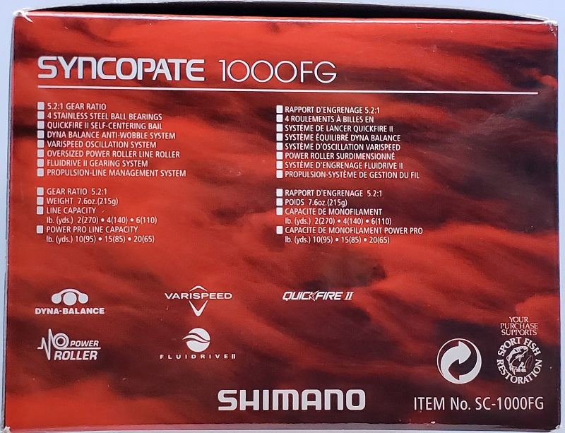Shimano Syncopate 1000FG Spinning Reel SC1000FG