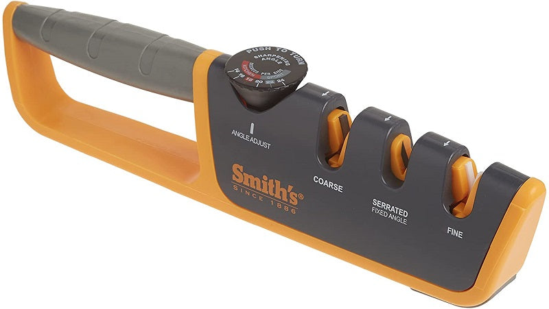 Smith's Consumer Products Store. ADJUSTABLE ANGLE PULL-THRU KNIFE SHARPENER