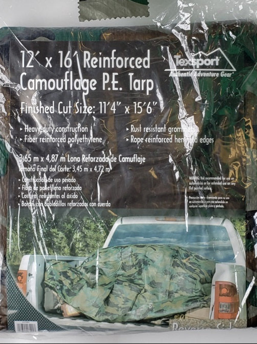 Texsport 12' x 16' Reinforced Camouflage Tarp