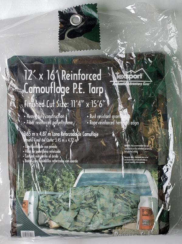Texsport 12' x 16' Reinforced Camouflage P.E. Tarp 17291
