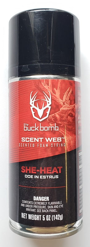 The Buck Bomb Scent Web Foam Spray She Heat Doe in Estrus 5oz Aerosol