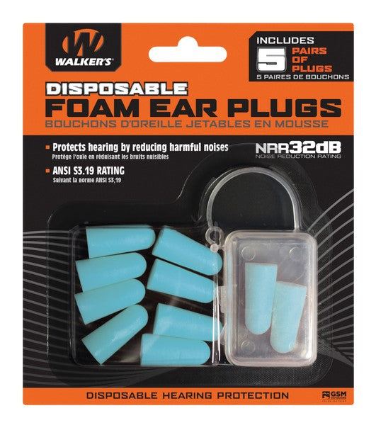 Walker's Disposable Foam Ear Plugs GWP-FP5PK-TL