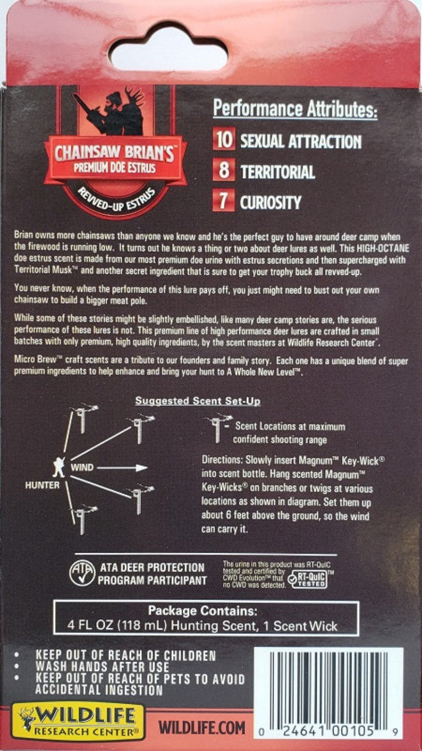 Wildlife Research Chainsaw Brian’s Premium Doe Estrus Scent 4oz 105