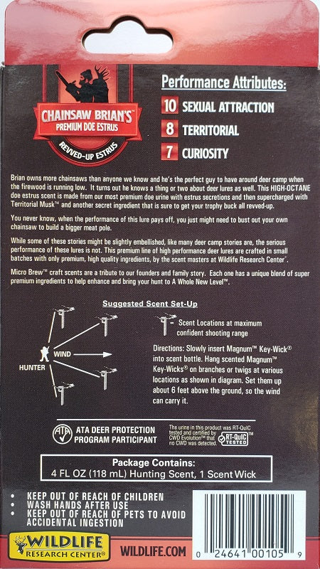 Wildlife Research Chainsaw Brian’s Premium Doe Estrus Scent 4oz 105