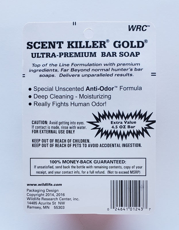 Wildlife Research Scent Killer Gold Bar Soap 4.5oz 1243