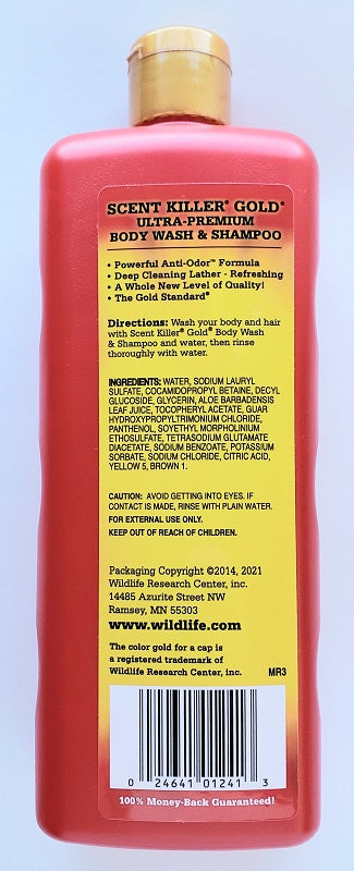 Wildlife Research Scent Killer Gold Body Wash & Shampoo 24oz 1241
