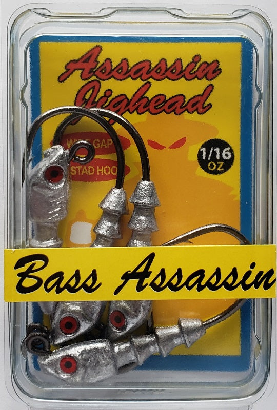 Bass Assassin Lead/Red Eye Jighead 1/16oz 4ct JA05001
