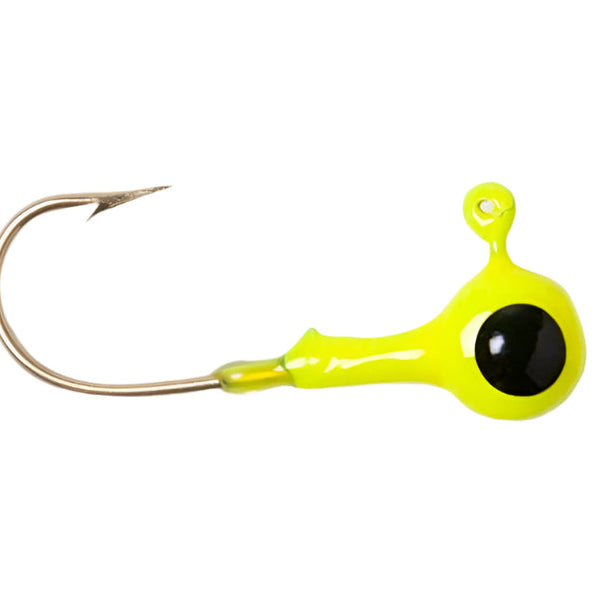 betts spin fishing lures Jigheads 1/8 10PK Chartreuse Gold Mustad hooks AVET - HX4.2 FC002 Color:Halo Large