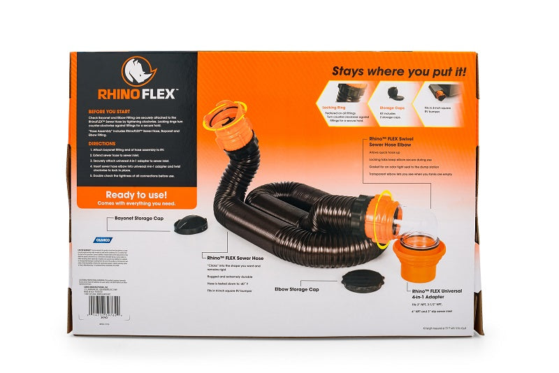 Camco 15' RhinoFlex RV Sewer Hose Kit 39761