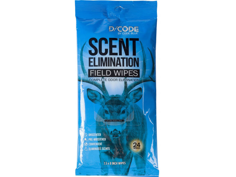 Code Blue D/Code Scent Elimination Field Wipes 24pk