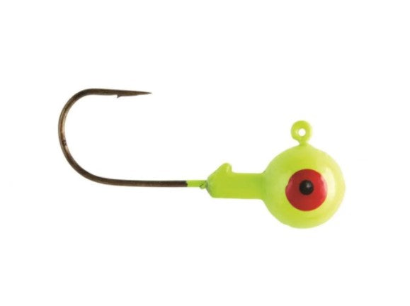 Eagle Claw Ball Head Jigs 1/8oz 10pk Chartreuse SWBH18-3