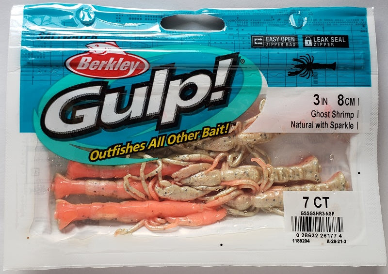 berkley fishing accessories night lights clip on Berkley Gulp! Ghost Belly Shrimp with Natural Sparkle, 3"