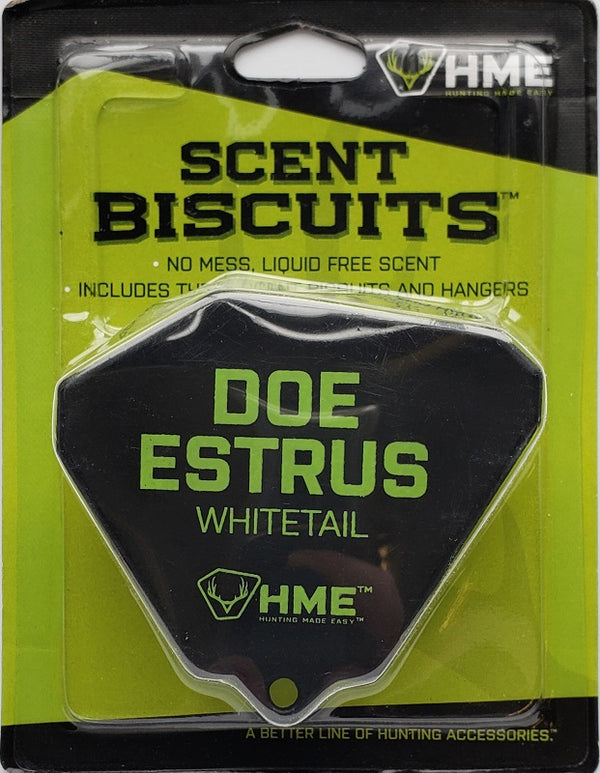 HME Scent Biscuit Doe Estrus Whitetail Scent 3 pack HME-WAF-EST