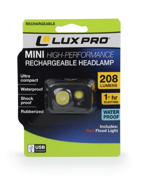 Lux-Pro LP720 HP Rechargeable LED Headlamp 208 Lumens